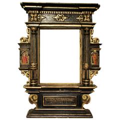 Very Rare 17th Century Tabernacle Frame Mounted as Mirror, Germany, Dated 1633