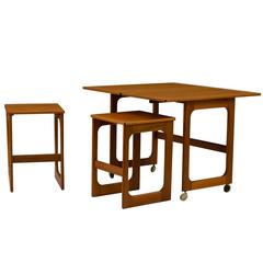 Mid-Century Table with Nesting Chairs, circa 1960