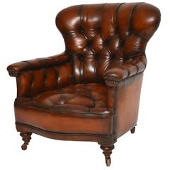 Stunning Antique Victorian Leather Armchair