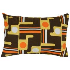 Two Throw Pillows Accent Cushions French Vintage Mid-Century Fabric