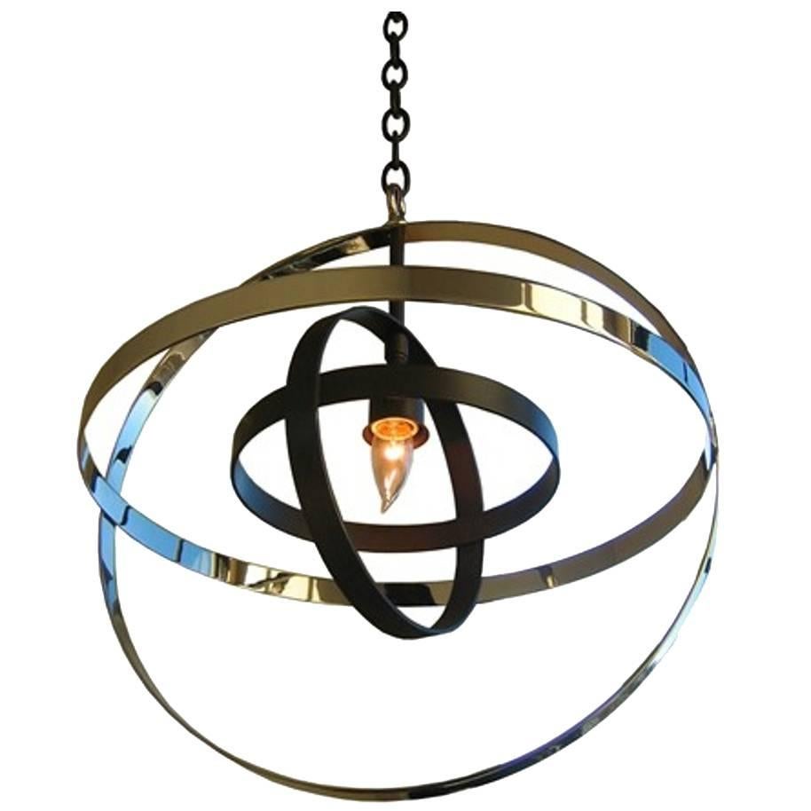 Stephanie's Contemporary Indoor Brass Pendant For Sale