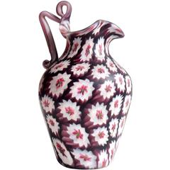 Fratelli Toso Murano Millefiori Flowers Antique Italian Art Glass Vase 10