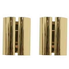Pair of Scandinavian Wall Lights in Brass by Falkenbergs, 1980s 1