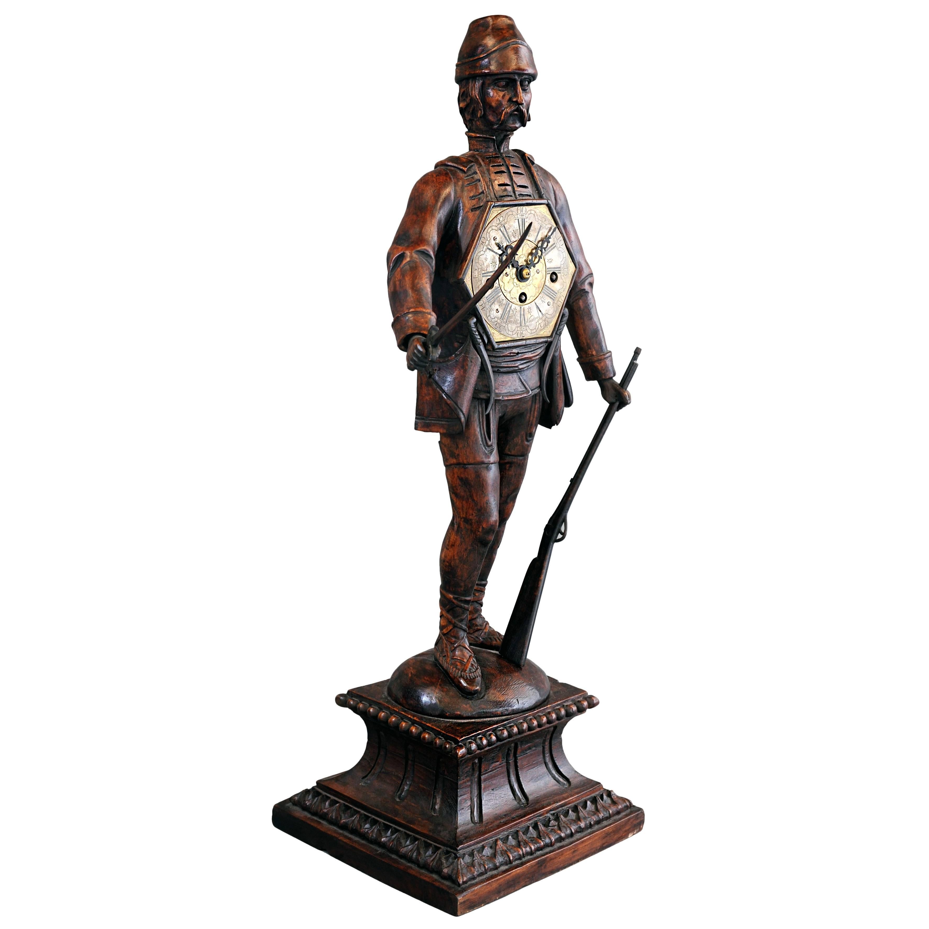 Imposing Untouched Central Europe Soldier Figure, circa 1780, Signed J.O.Neutra For Sale