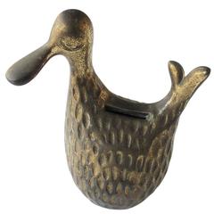 Ben Seibel Brass Bird Coin Bank Miniature Animal Sculpture Jenfredware, 1950s