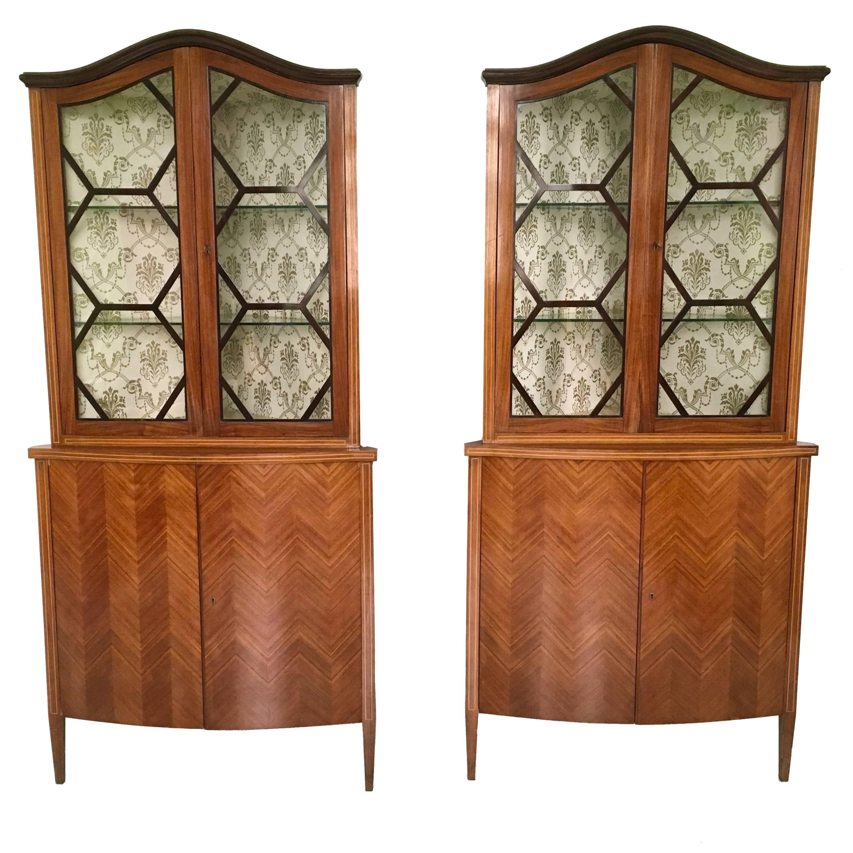 Pair of Corner Cupboard Ascribable to Paolo Buffa, 1940s