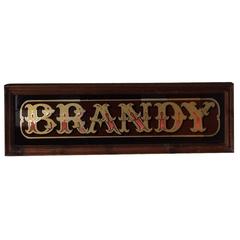 Vintage Back Bar Brandy Mirror Sign Advertising 