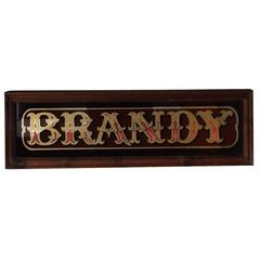 Vintage Back Bar Brandy Mirror Sign Advertising