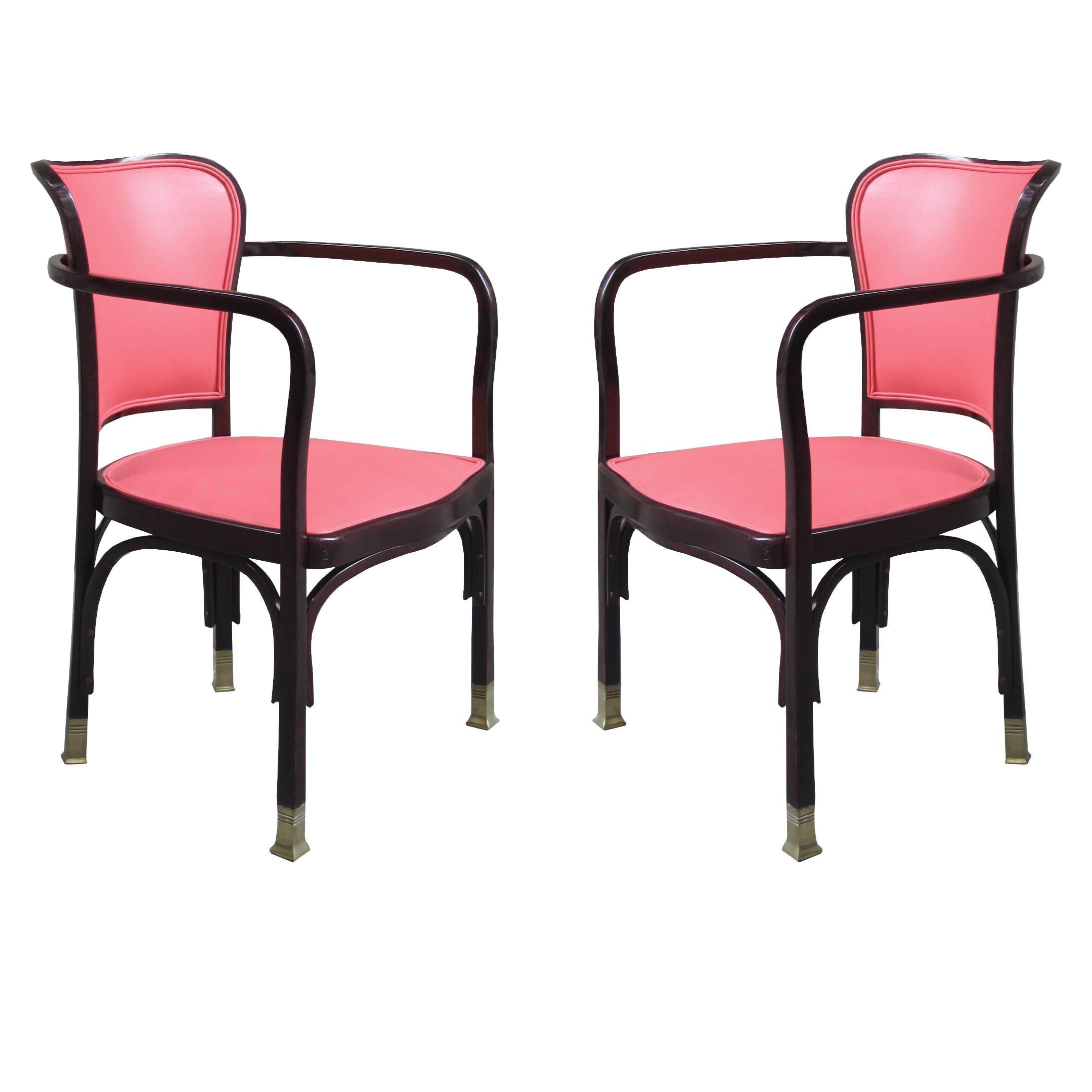 Pair of Gustav Siegel Secession Armchairs