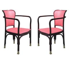 Pair of Gustav Siegel Secession Armchairs