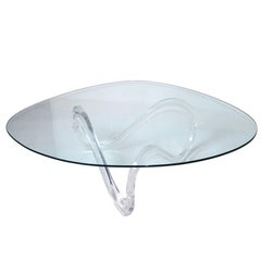 Mid-Century Modern Lucite Ribbon Coffee Table in the Manner Charles Hollis Jones