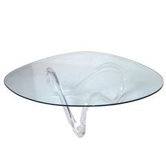Mid-Century Modern Lucite Ribbon Coffee Table in the Manner Charles Hollis Jones 1