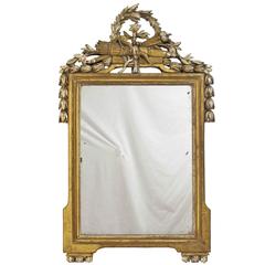 French 18th Century Louis XV White Gold Gilt Mirror 1