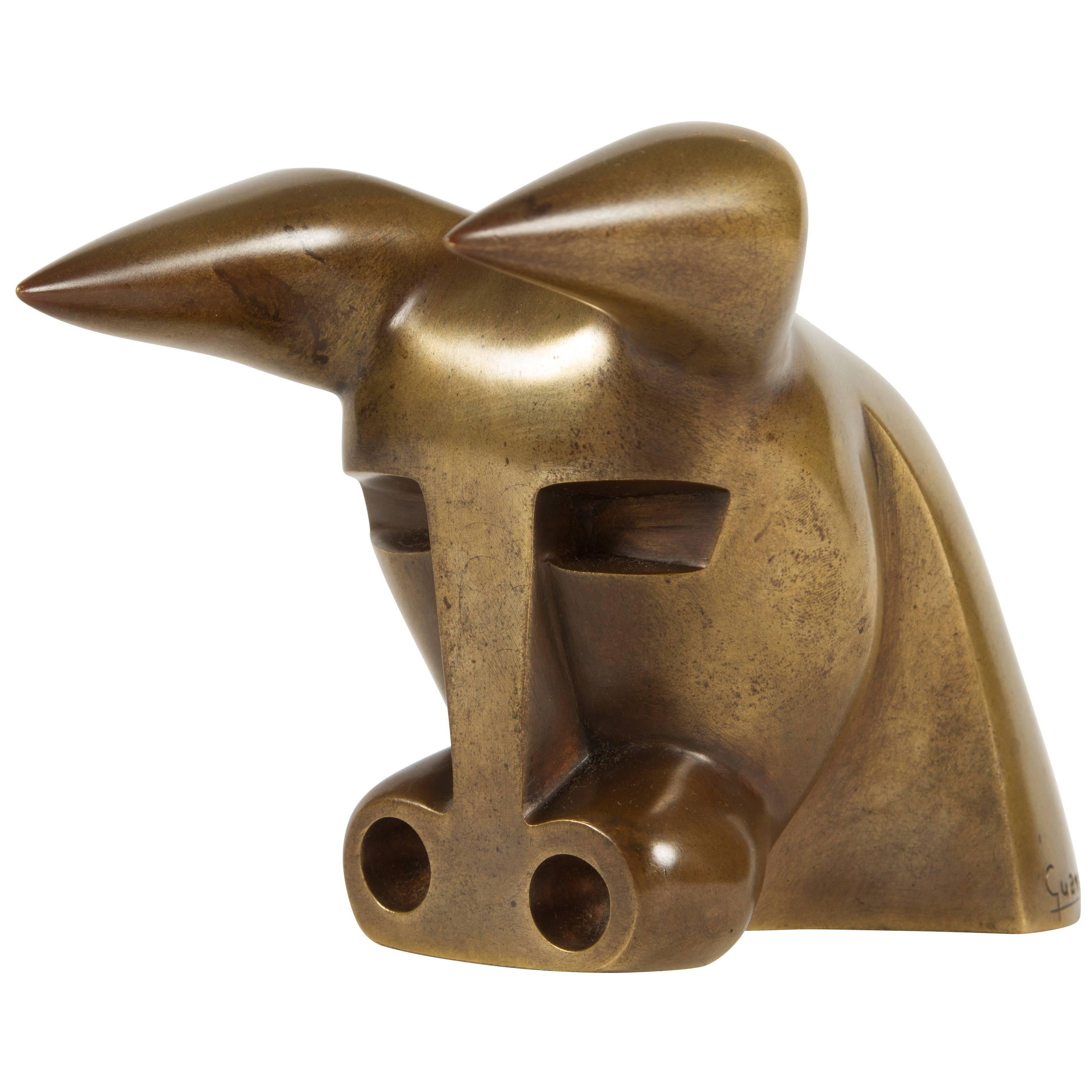 Modernist Bull's Head Sculpture by Antonio Guansé