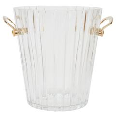 Retro Baccarat Crystal Champagne Bucket with "Gold" Handles