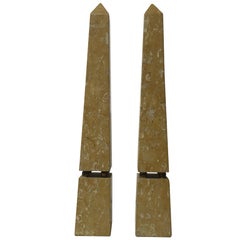 Pair of Sienna Marble Obelisks