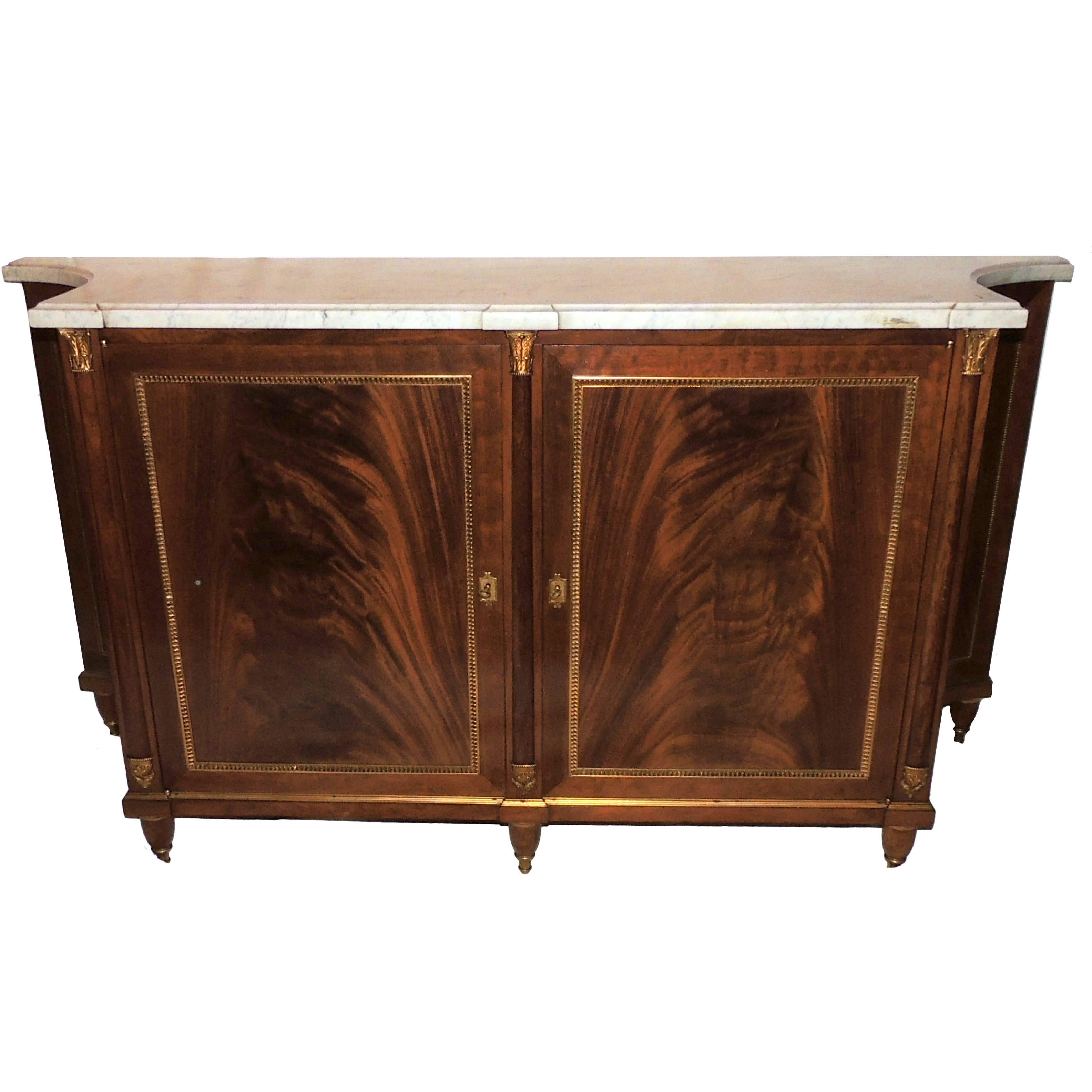 Wonderful French Maison Jansen Ormolu Bronze Marble Top Commode Chest Console