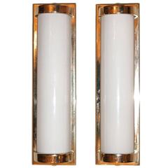 Pair of Modern Milk Glass Sconces