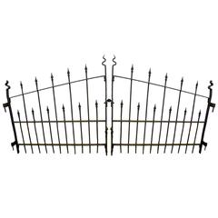 Antique Pair of 19th Century Wrought Iron Gates