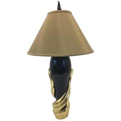 Remarkable Vintage Chapman Brass and Black Table Lamp