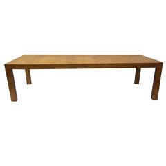 Milo Baughman Burl Wood Extension Dining Table