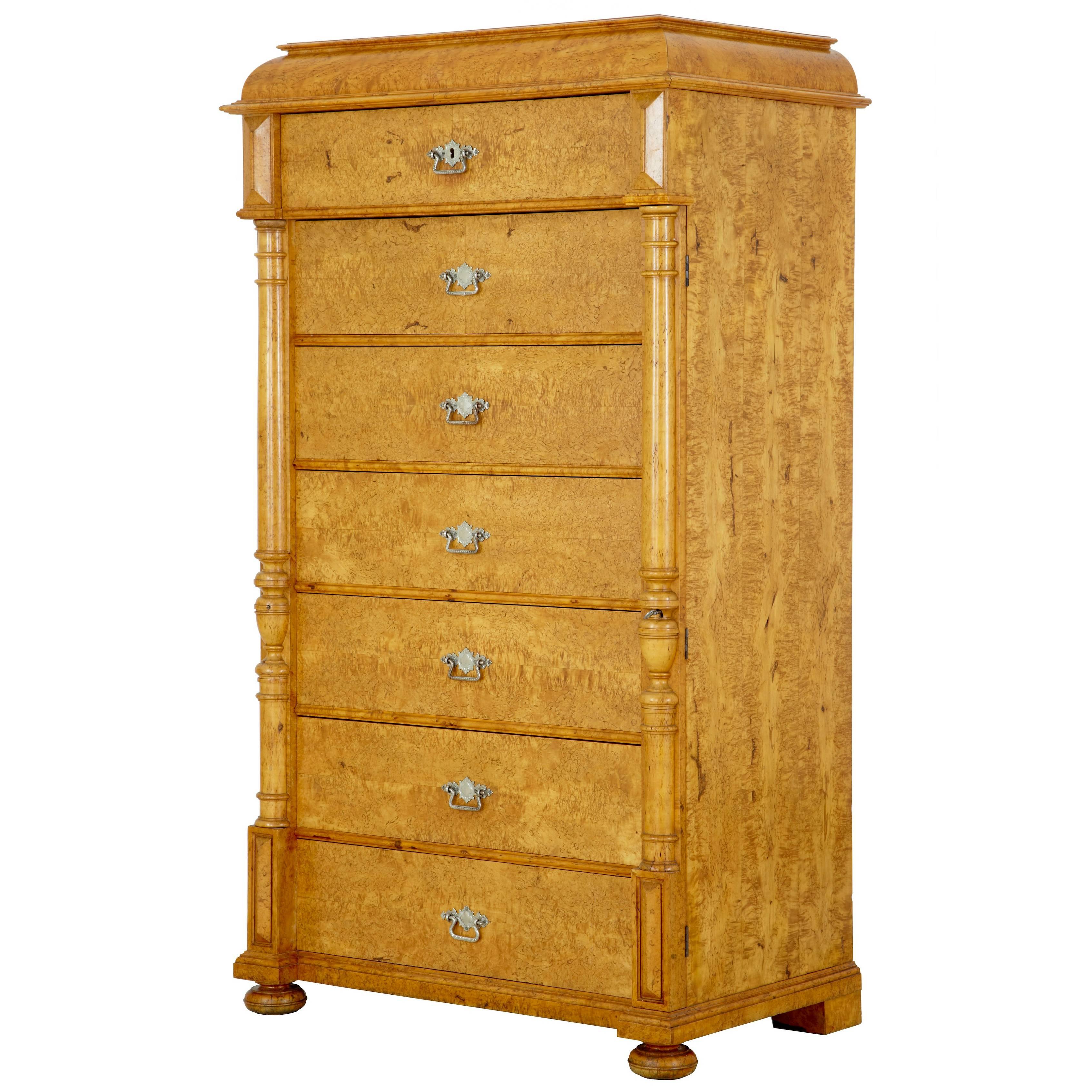 19th Century Burr Birch Wellington Chest