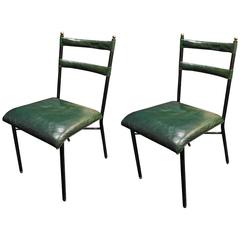 Pair of Original Jacques Adnet Chairs, 1950s 4