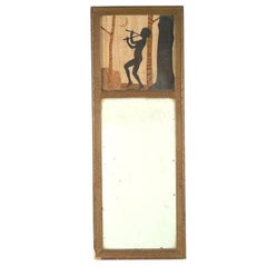 Vintage Marquetry and Gilt Gesso Wall Mirror, by Walter Crane