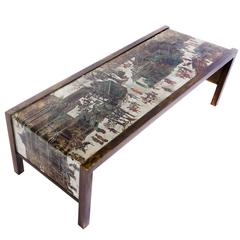 1960s Philip and Kelvin LaVerne Etched Bronze Waterfall Coffee Table 10