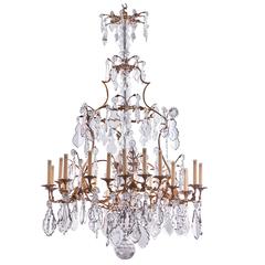 Spectacular French Louis XV Style Bronze and Crystal Chandelier, circa 1860 4