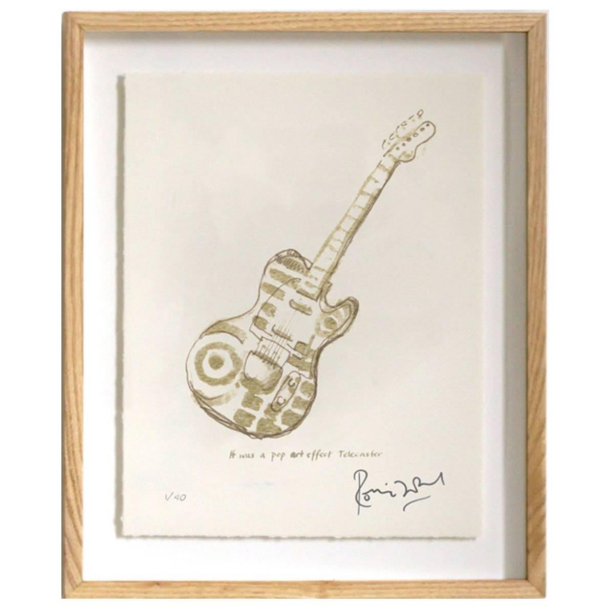 "Pop Art Telecaster" Signed Limited Edition Framed Print by Ronnie Wood For Sale