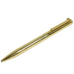 Tiffany & Co. 18-Karat Yellow Gold Ballpoint Pen with "T" Clip, 39.7 Grams