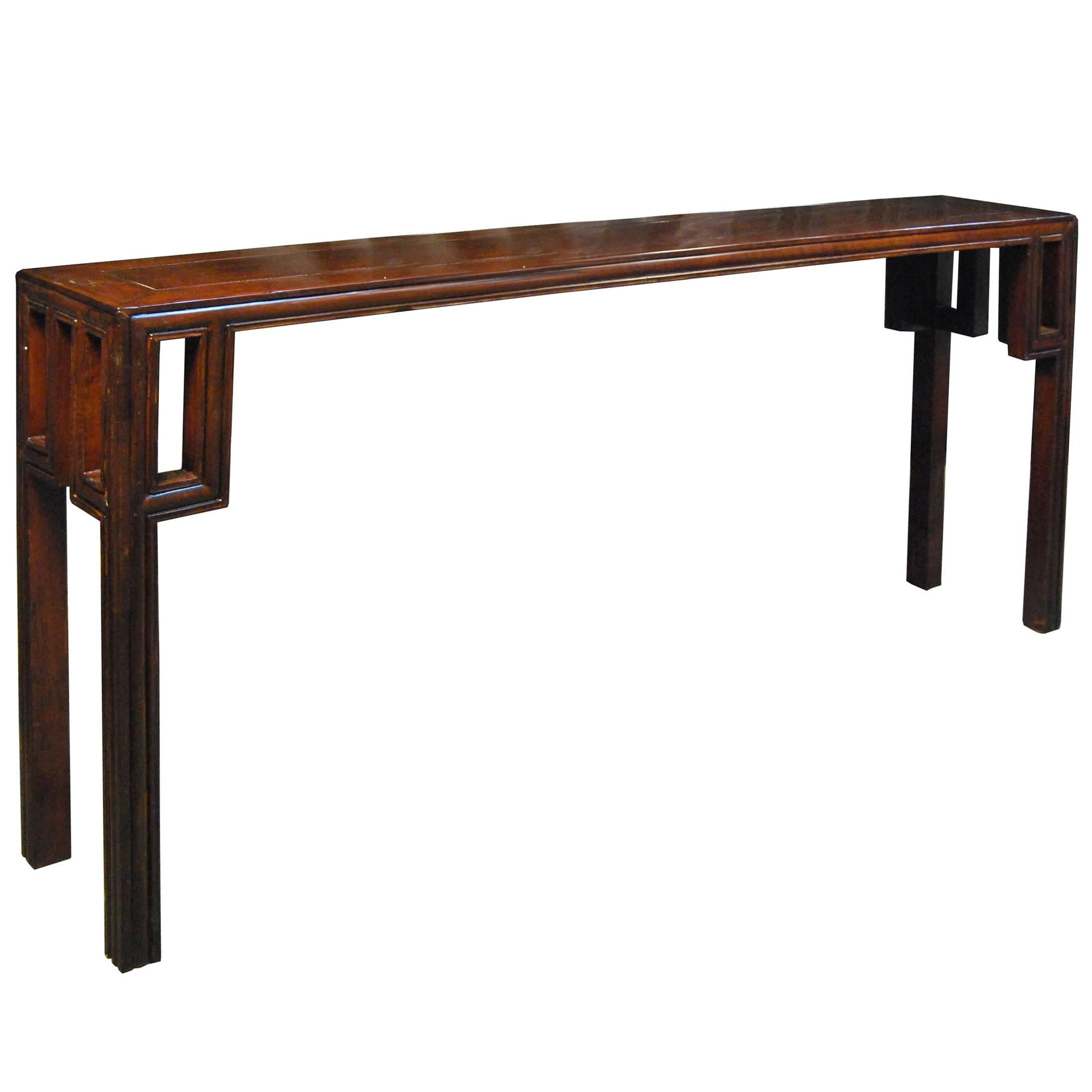 19th Century Chinese Altar Table with Square Spandrels