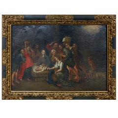 Turn of the Last Century Antique Ecclesiastic Oil Painting on Canvas