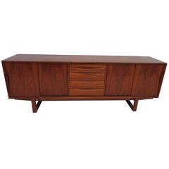 Excellent Arne Vodder for Sibast Teak Sled Leg Credenza Danish Modern 1