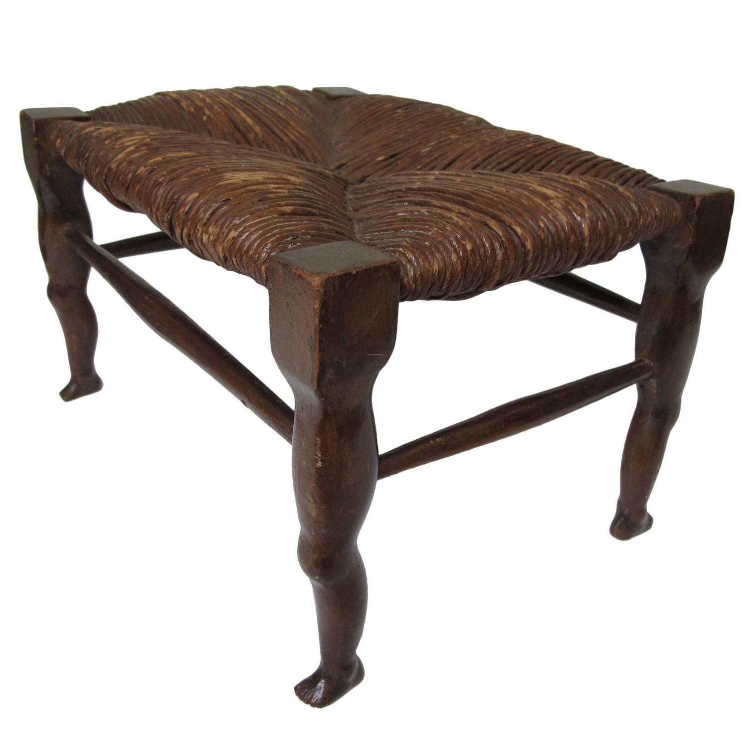 Carved Wood Legs Legs Stool For Sale at 1stdibs