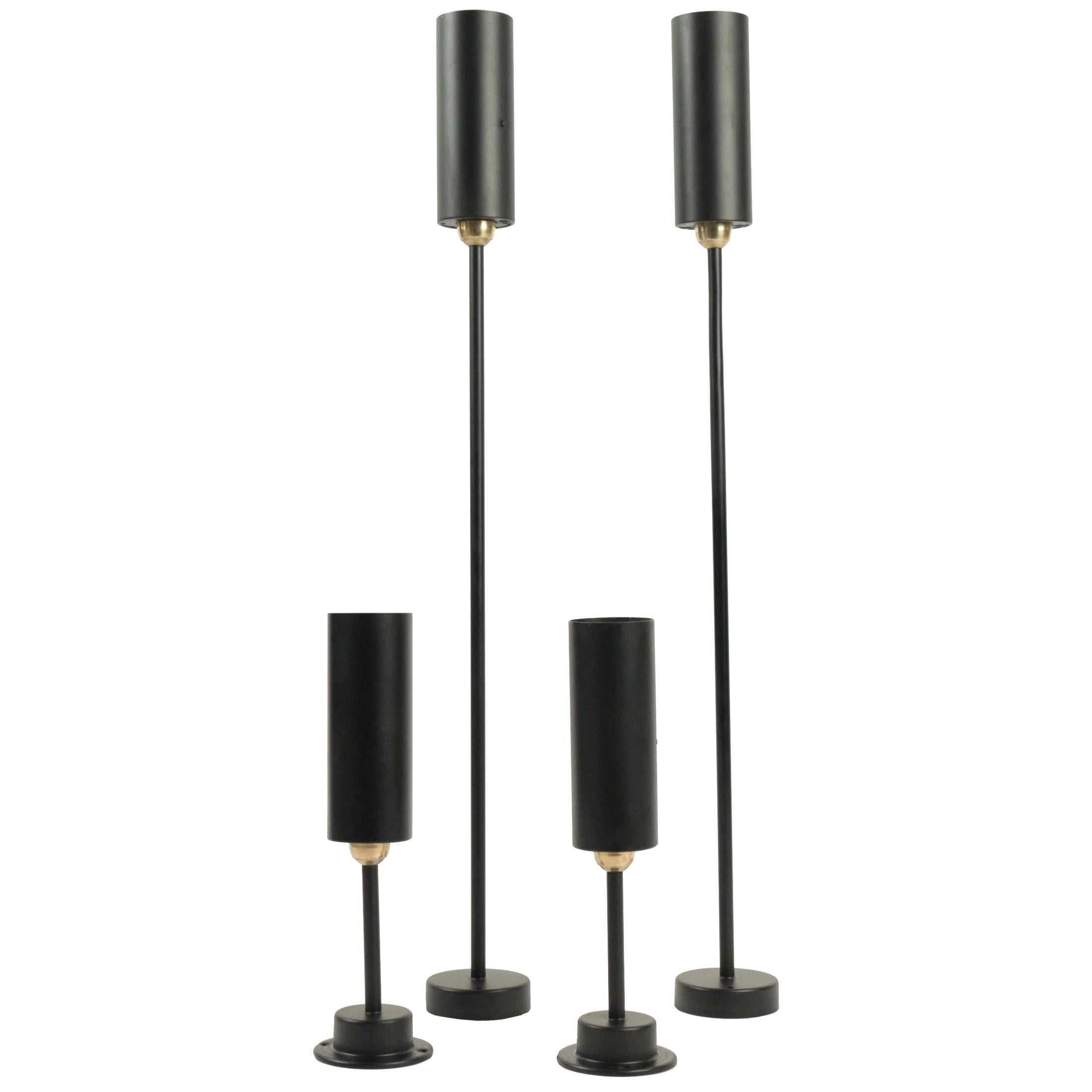 1950s Set of Four "Tuyau" Sconces by Jean René Caillette for Parscot