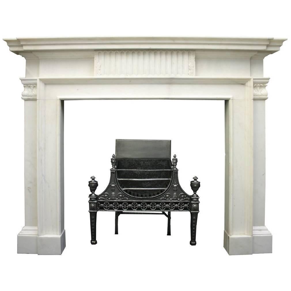 Large 18th Century Statuary Marble Chimneypiece