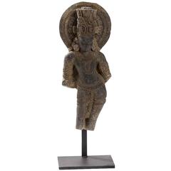 Antique Standing Figure of the Hindu God Vishnu in Tribhanga Position