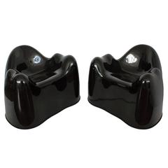 Pair of Black Molar Chairs by Wendell Castle