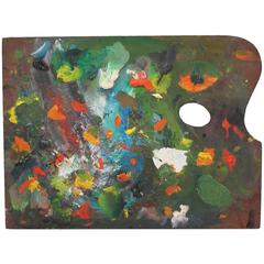 Mid-20th Century French Artist's Painter's Wood Palette 12