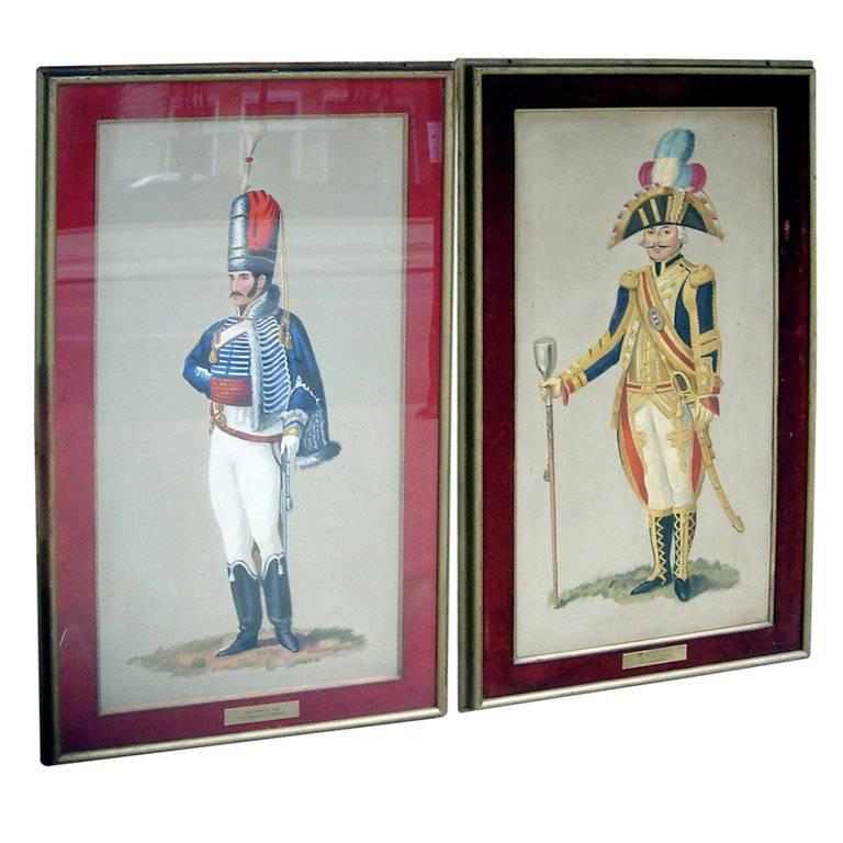 Set of Seven Royal Officer\'s Portraits Oil on Canvas For Sale