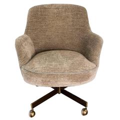Faultless-Doerner MCM Bucket Office Chair in Chenille, circa 1970