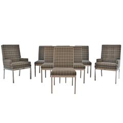 Milo Baughman for DIA Set of Eight Chrome Dining Chairs