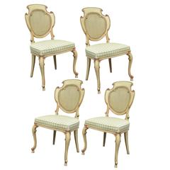 Set of Four Scroll Carved Italian Hollywood Regency Dining or Side Chairs 2