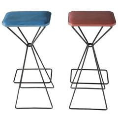 Pair of Sculptural Bar Stools