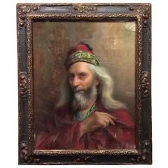 Portrait of Ephraim Pastel on Paper, Signed Saizede 1923, France 7
