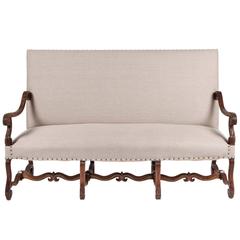 Mid-19th Century French Carved Walnut Three-Seat "Os de Mouton" High Back Sofa 3