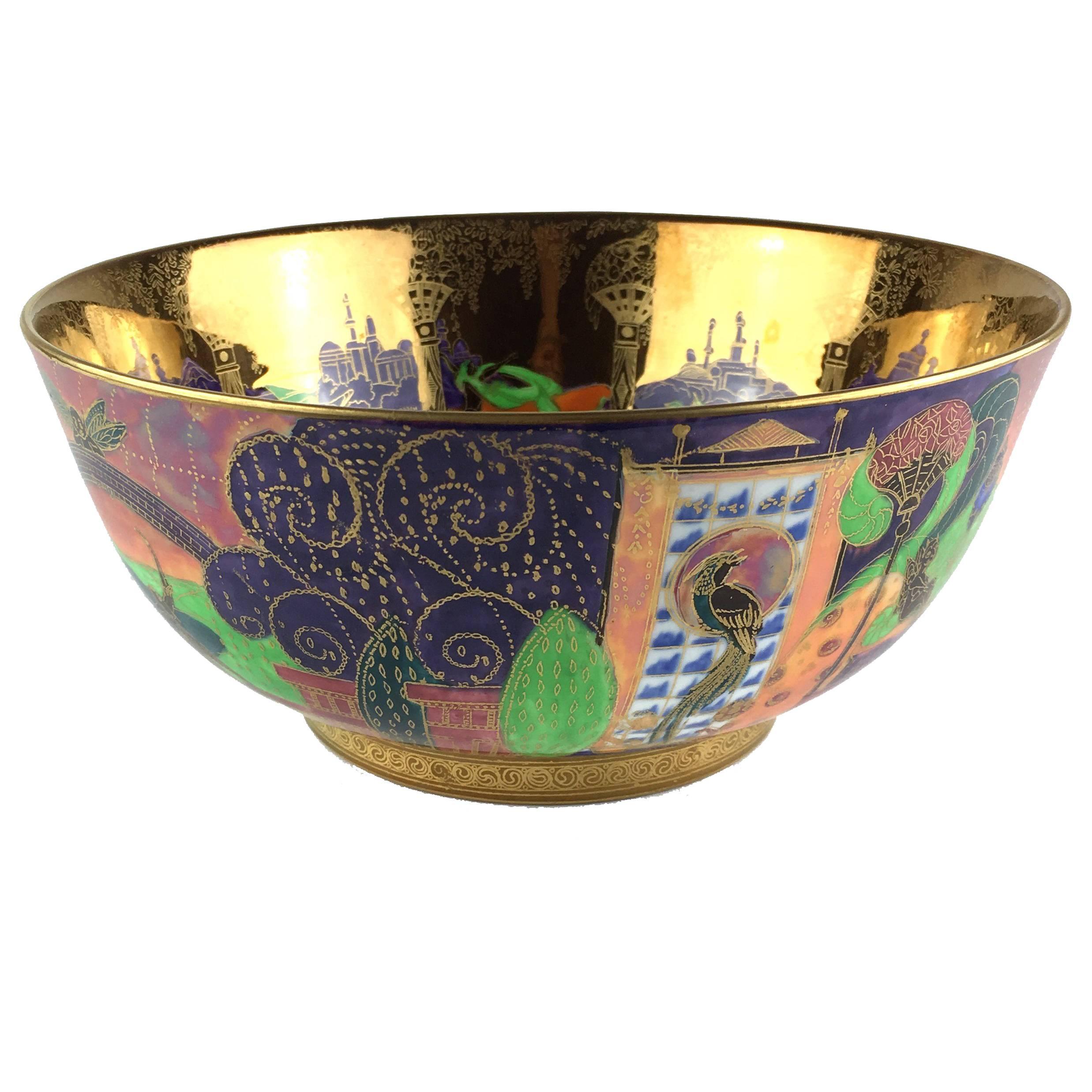 Wedgwood Fairyland Flame Lustre Porcelain Art Deco Serving Bowl For Sale