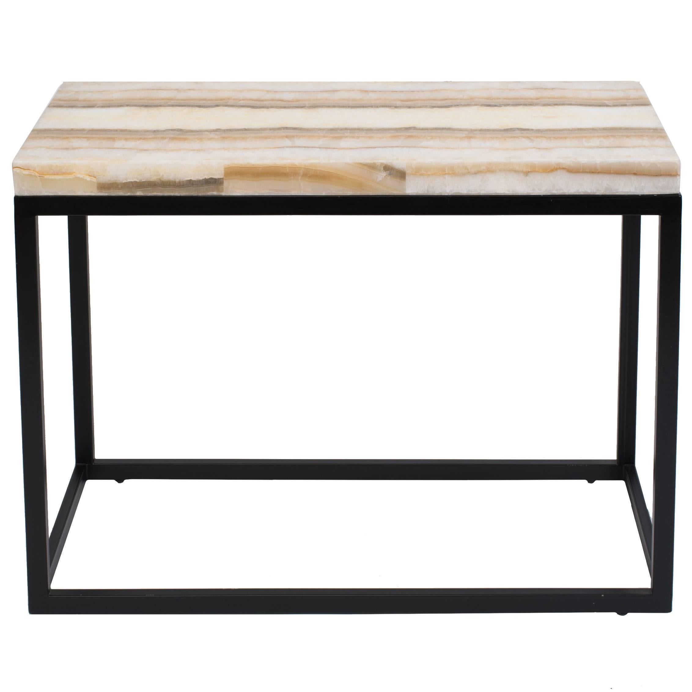 Natural Ribbon Onyx Console Table For Sale